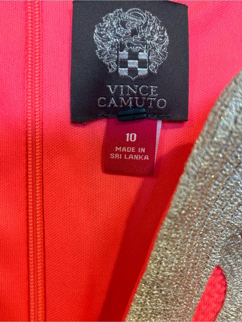 Vince Camuto Neon Coral Textured Shift Dress - Picture 4 of 6